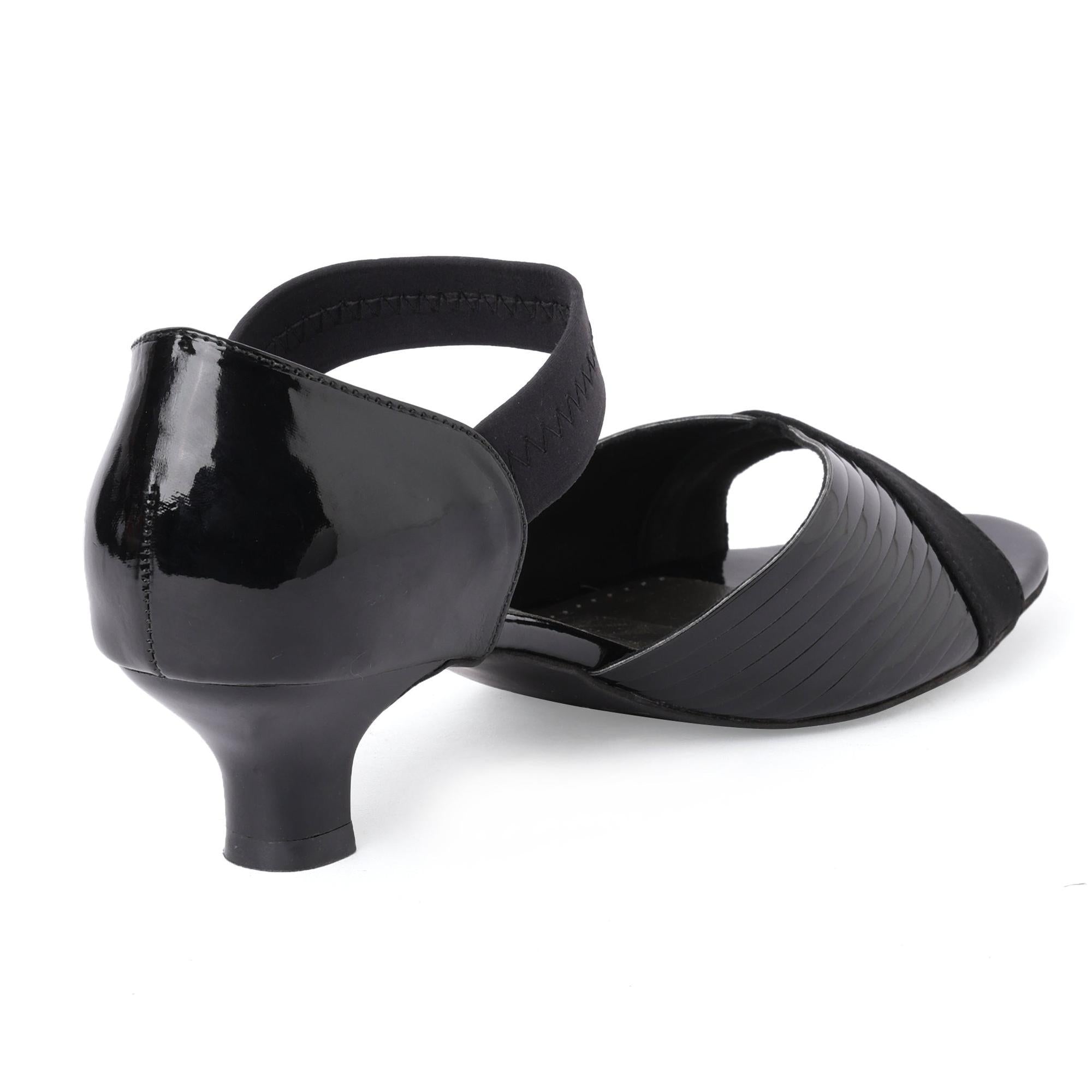 Subtle Black Kitten Heel Sandals