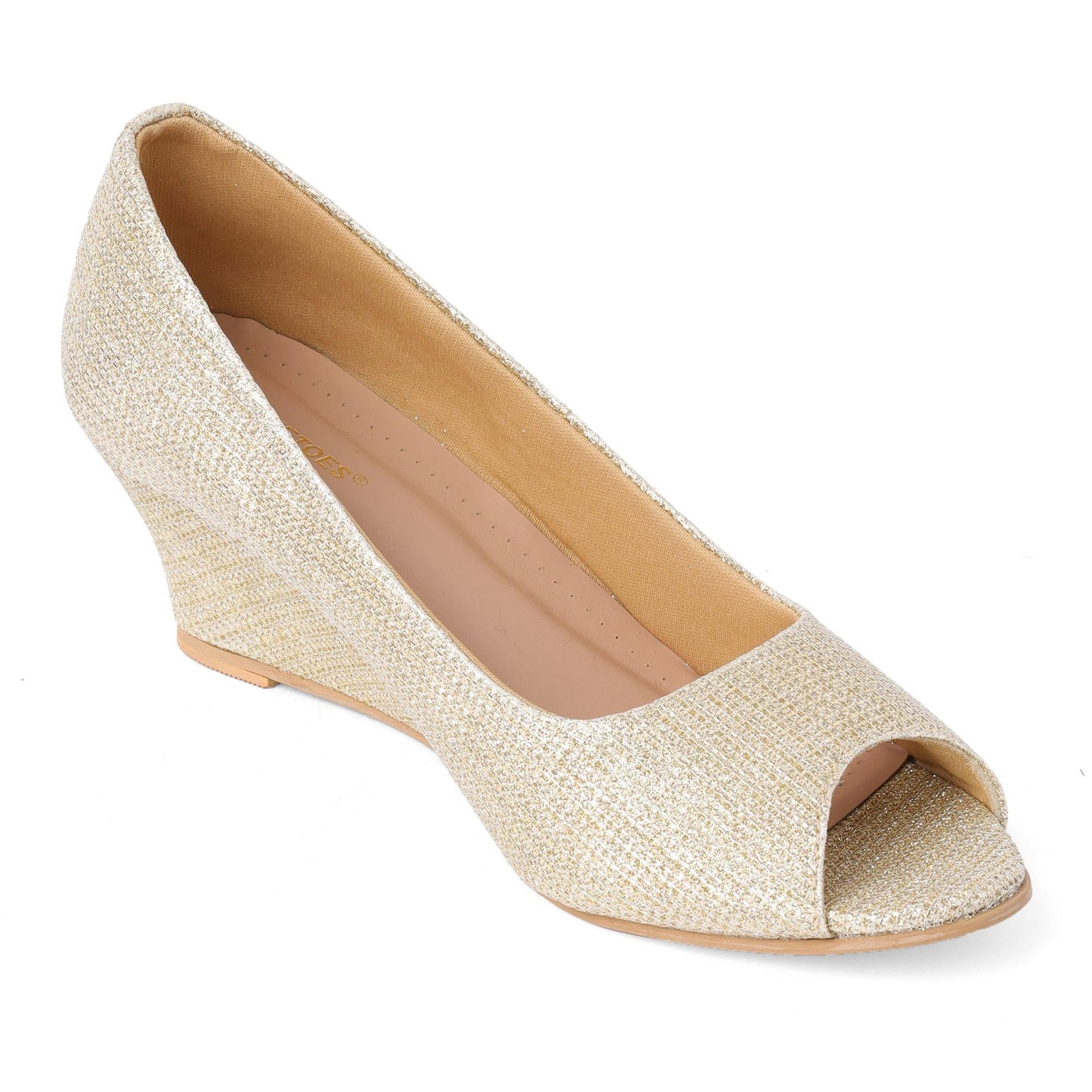 Shine Luxe Gold Wedge Sandals