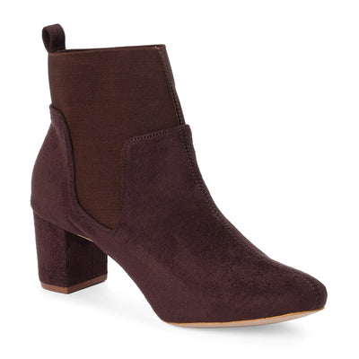 Brown Block Heel Durable Chelsea Boots