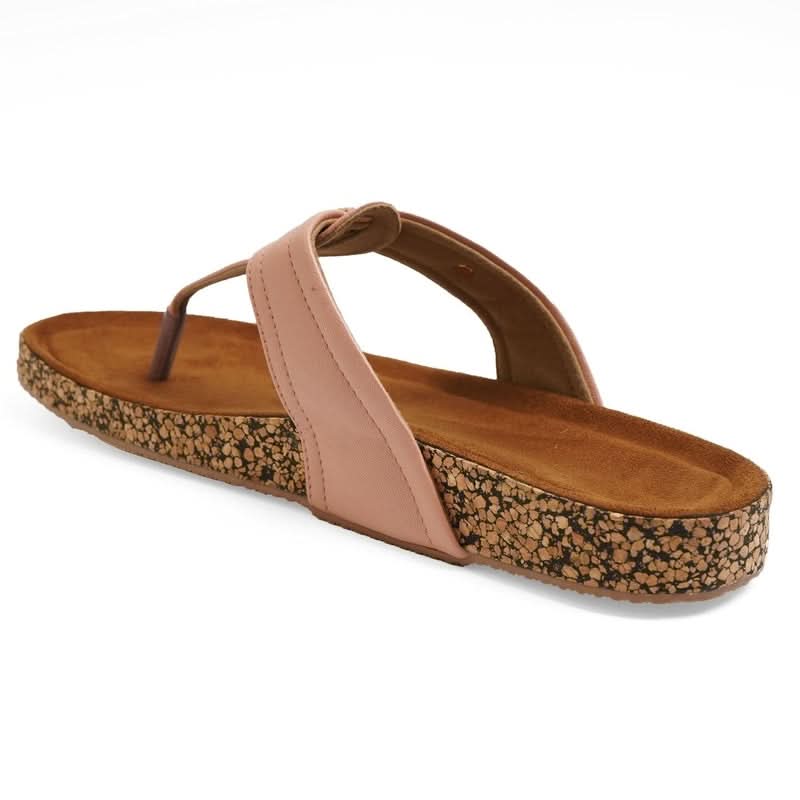 Soft Leather Blush Peach Casual Thong Sandals