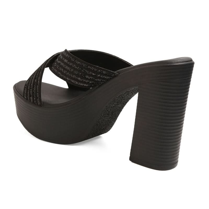 Black Criss-Cross Party High heels