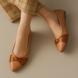 Comfortable Brown Pointed-Toe Ballerinas