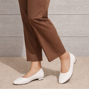 Thalia - White Ballerina Flats