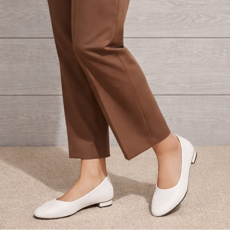 Thalia - White Ballerina Flats