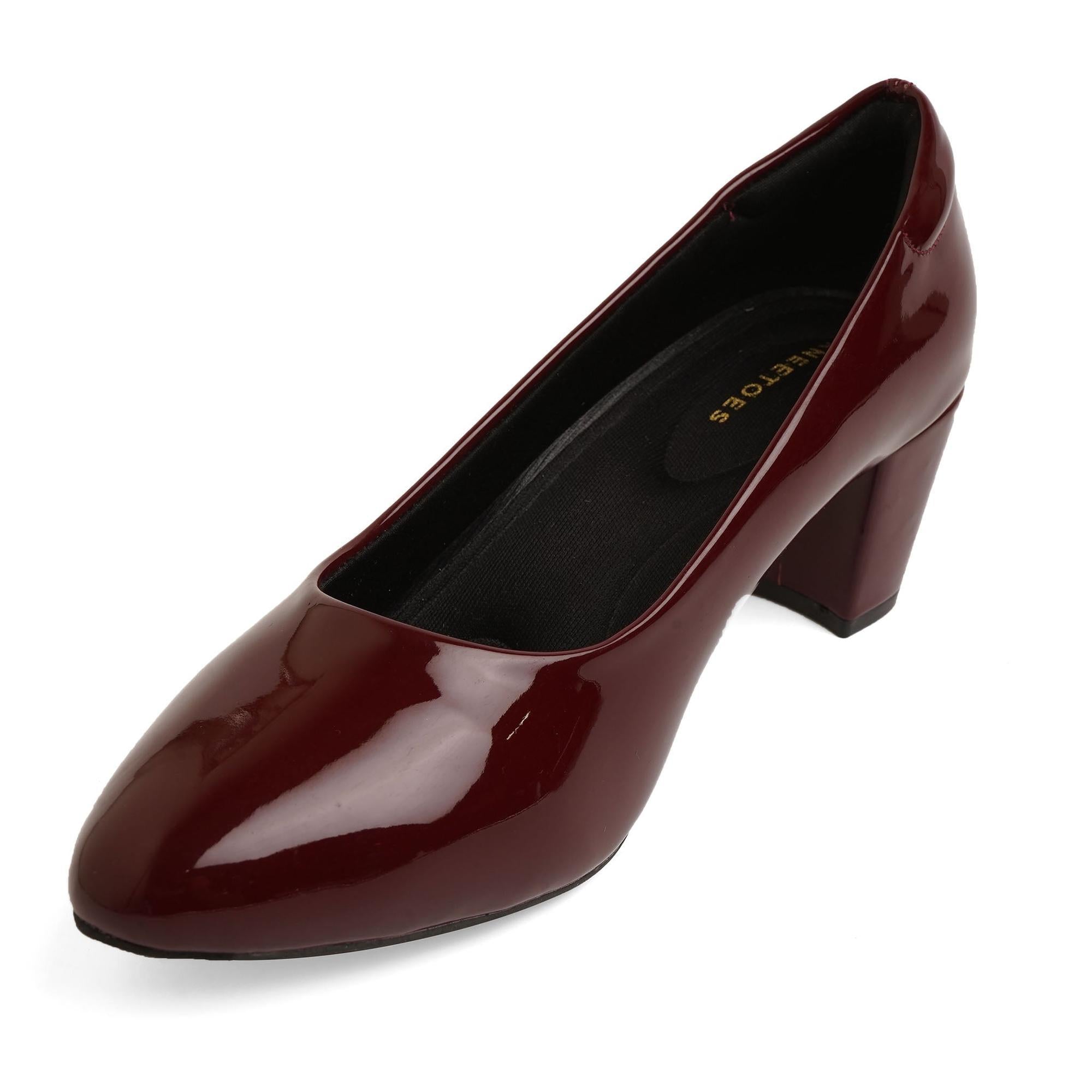 Sheeny Maroon Workwear Pumps