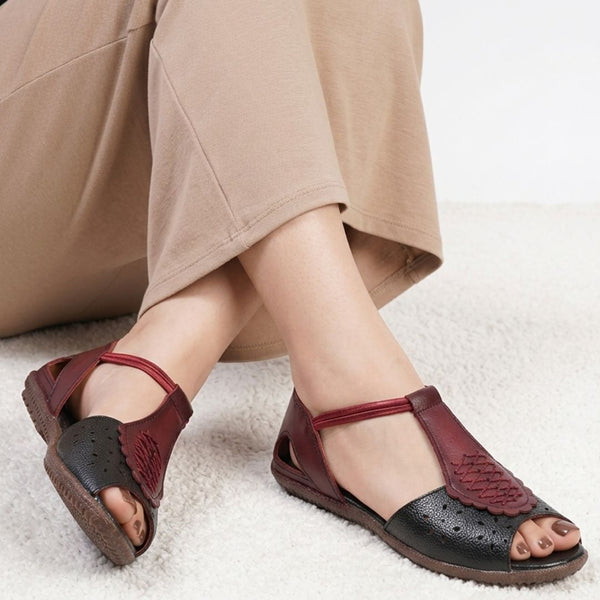 Cecilia - Burgundy & Blue Sandals