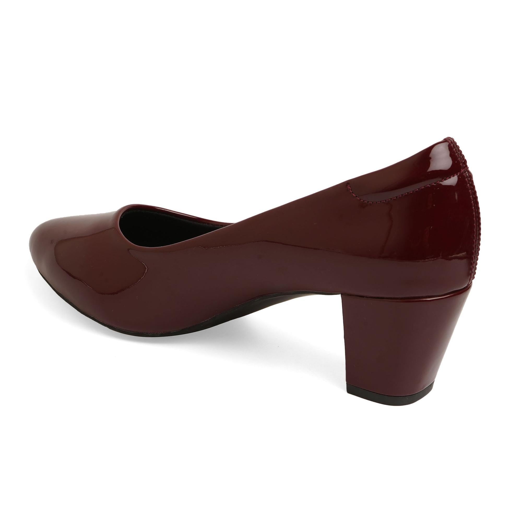 Sheeny Maroon Workwear Pumps