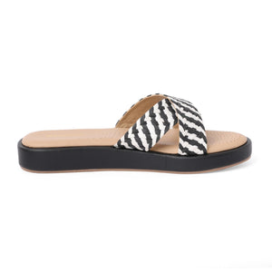 Bold Black Striped Platform Sandals