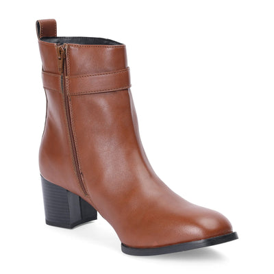 Tan Block Heel Beatle Boots