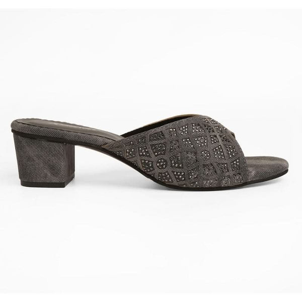 Nola - Grey Block Heels