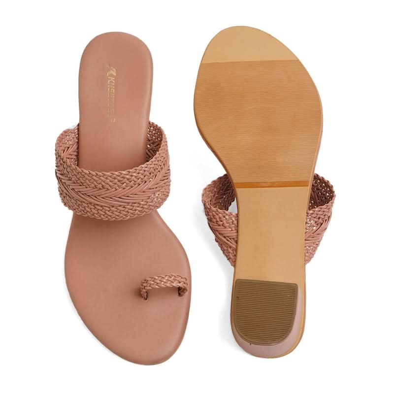 Staple Braided Peach One-Toe Sandals