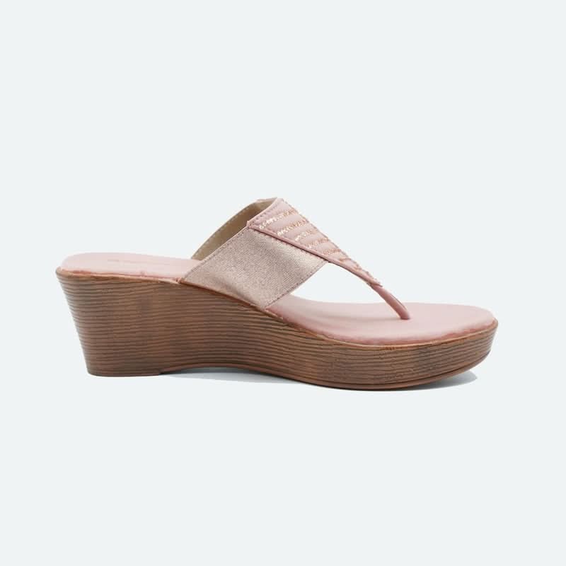 Gemglow Peach Wedge Heel Sandals