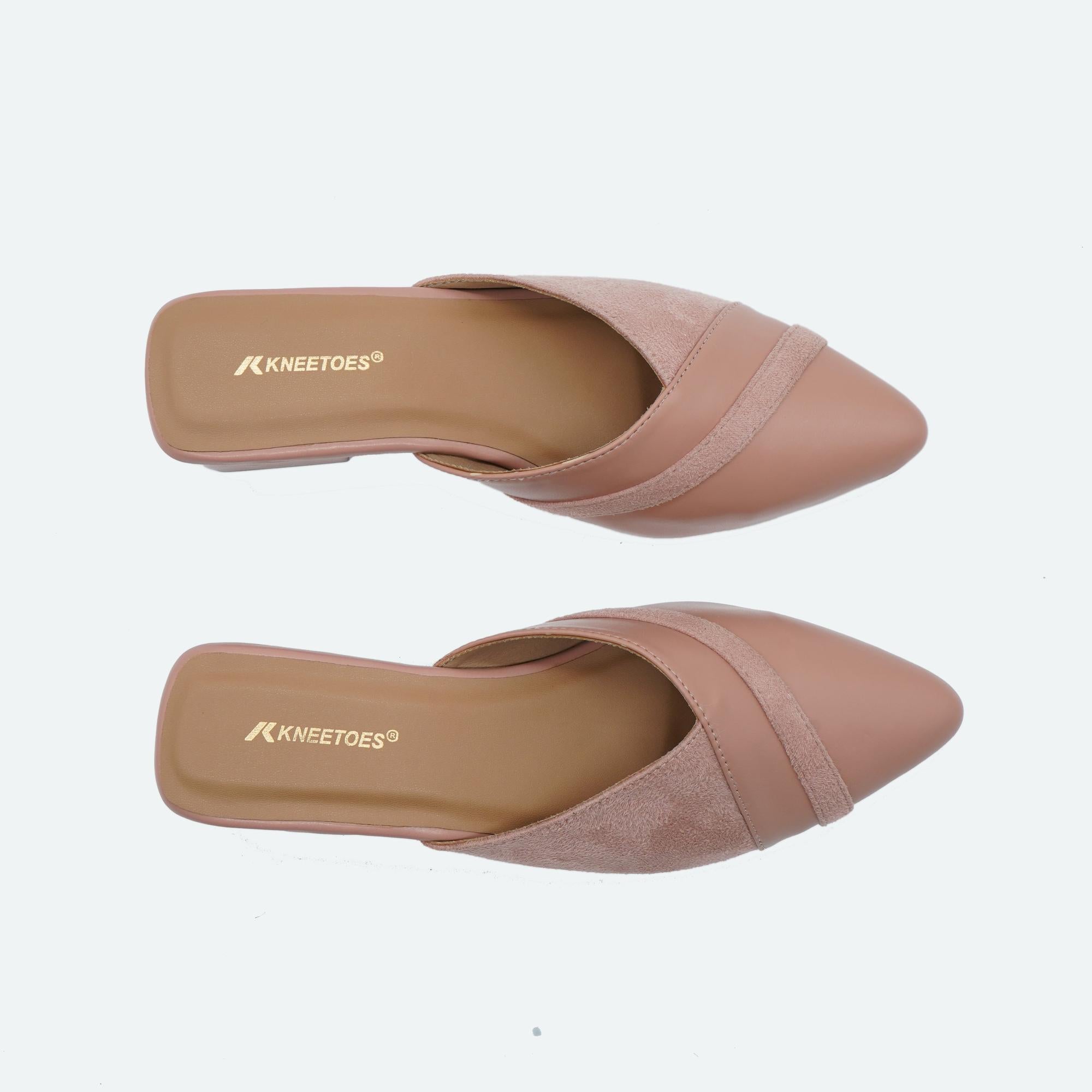Nude Solid Block Heel Mules