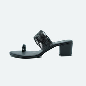 Staple Braided Black One-Toe Sandals