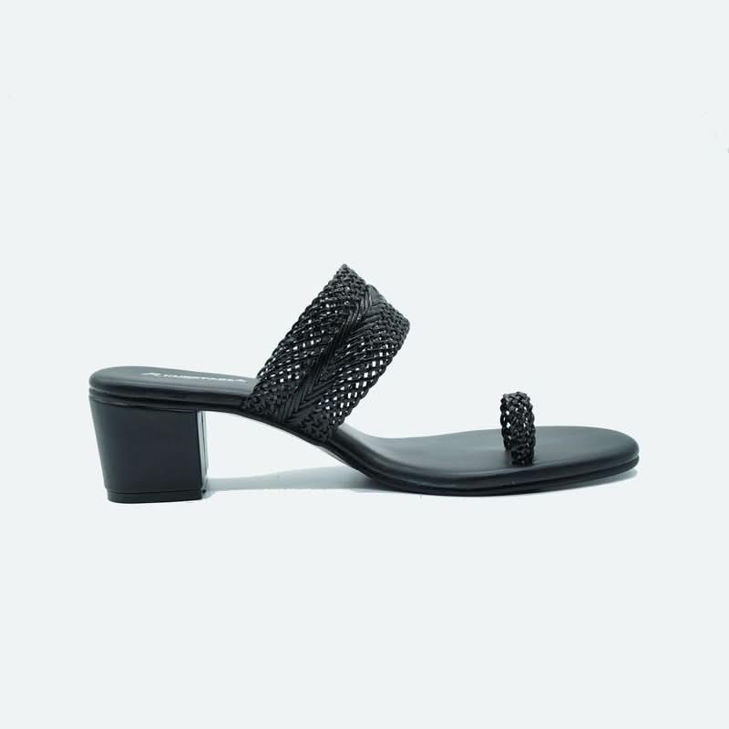 Staple Braided Black One-Toe Sandals
