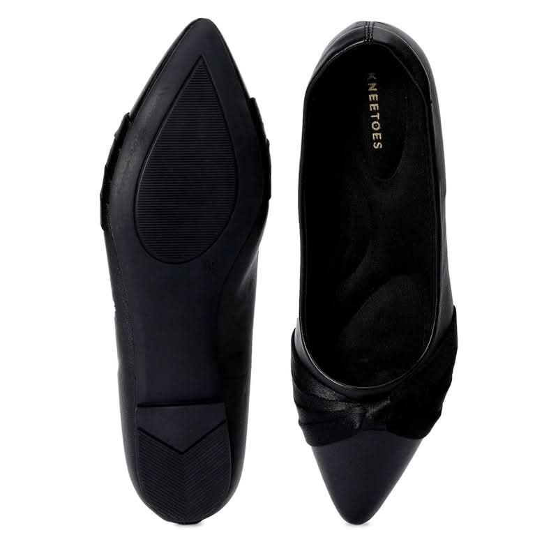 Comfortable Black Pointed-Toe Ballerinas