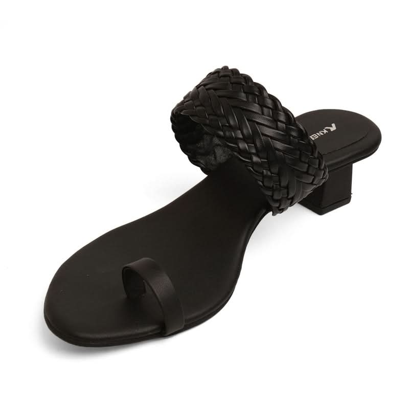 Matte Muse Braided Black Block Heels