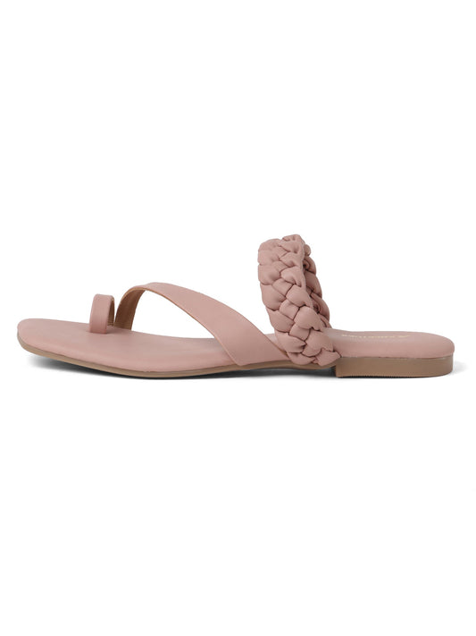 Fashionable Pink Synthetic Casual wear Flat