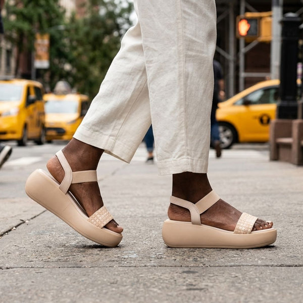 Meriya - Beige Wedges