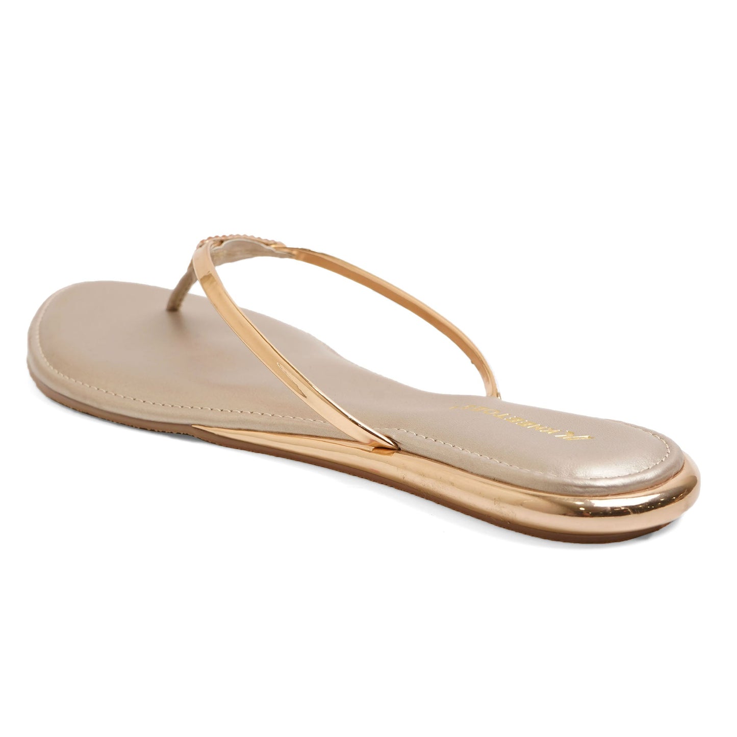 Sleek Glitter Rose Gold Flat Sliders For Everyday Casuals