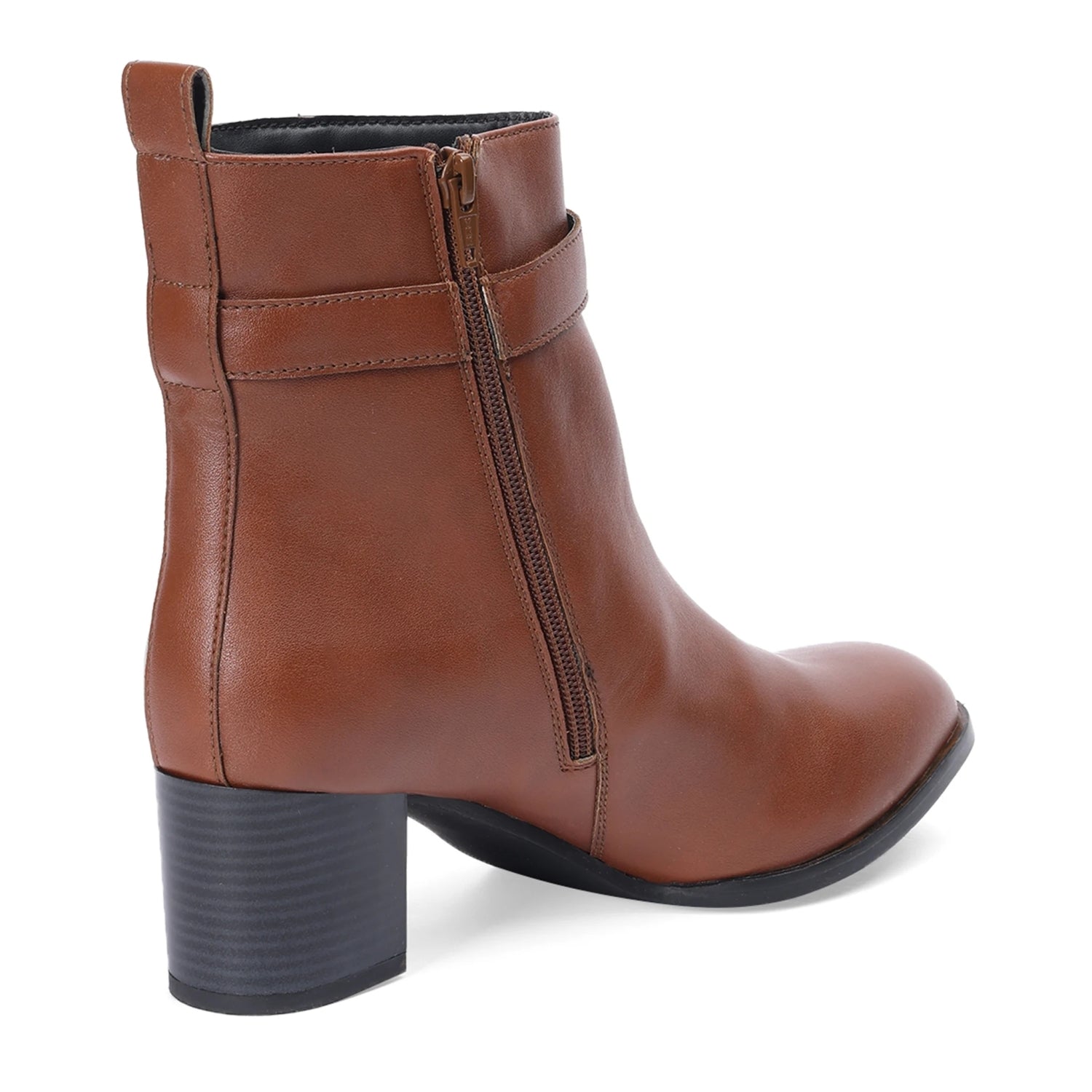 Tan Block Heel Beatle Boots