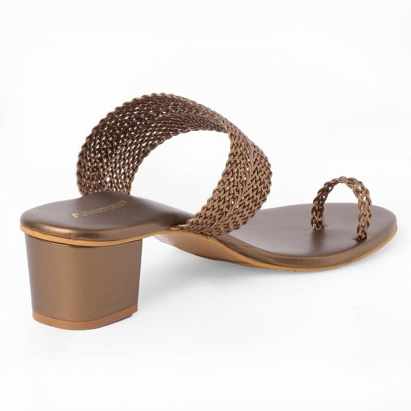 Staple Braided Bronze One-Toe Sandals