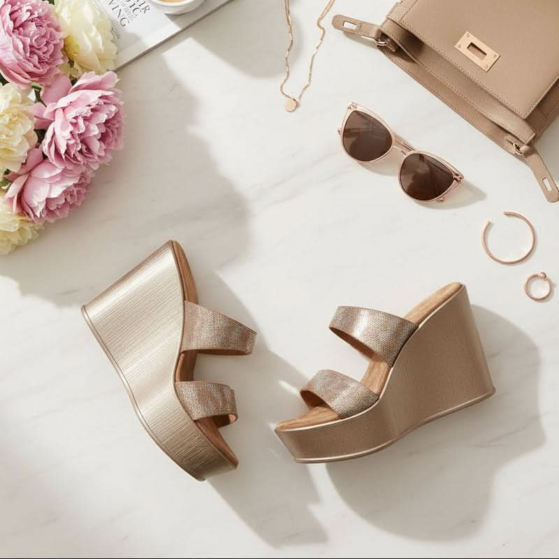 Zelda - Nude Brown Wedges