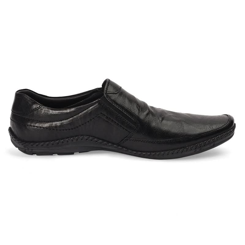 Elite Black Flexible Sole Slip-Ons