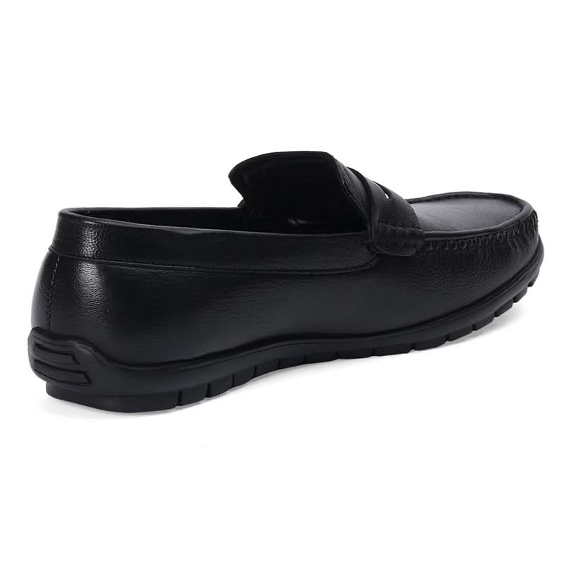 Classic Black Leather Moccasins
