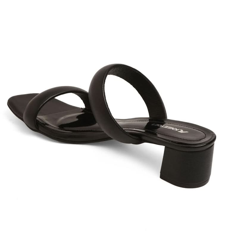 Cushioned Black Block Heels