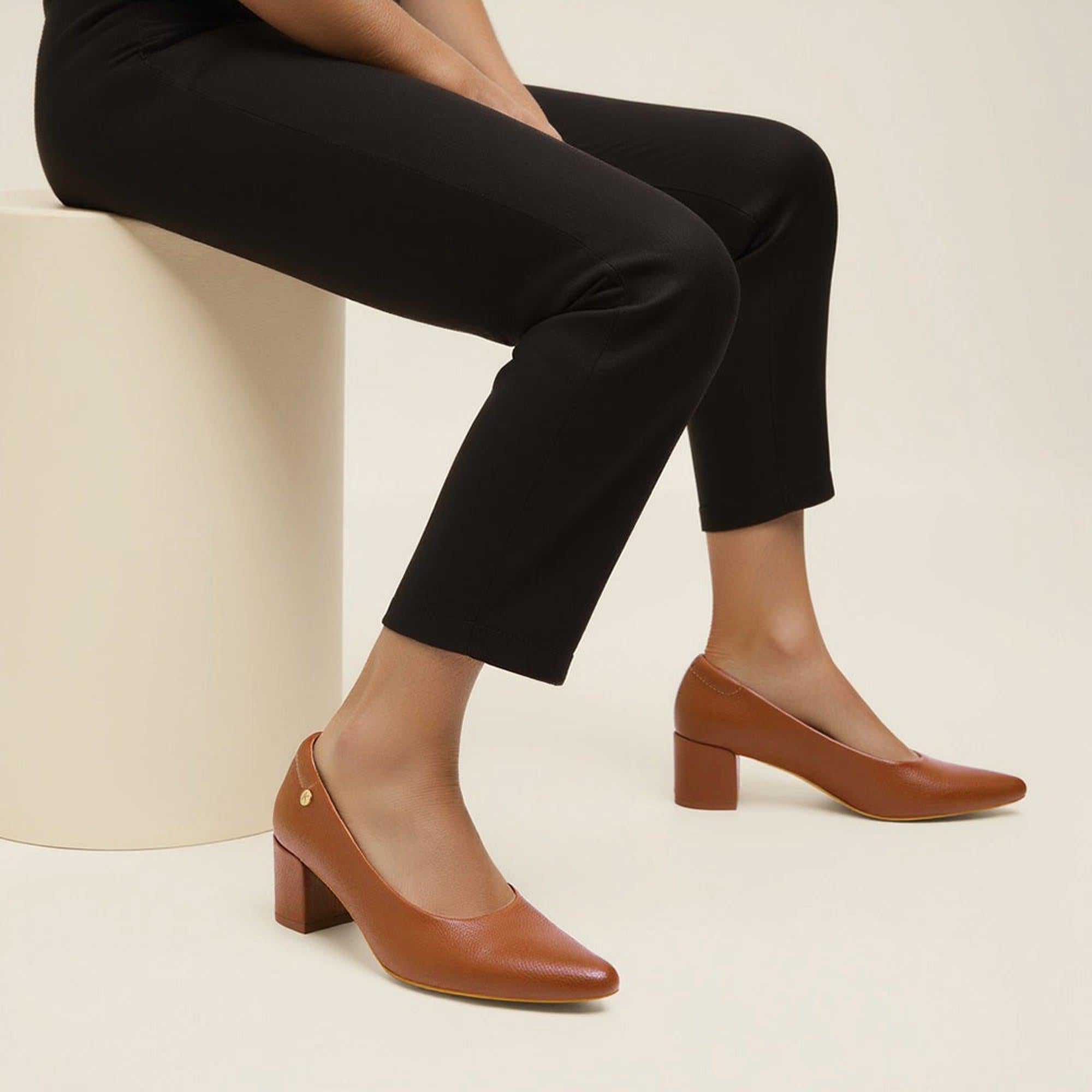 Subtle Brown Workwear Pumps