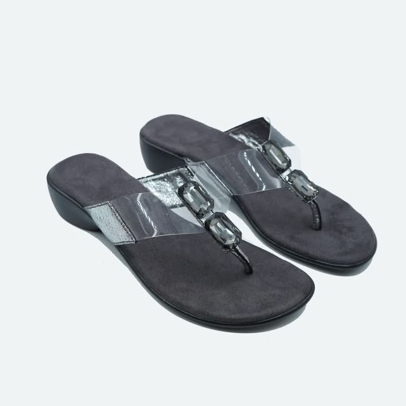 Gemglow Transparent Grey Thong Sandals