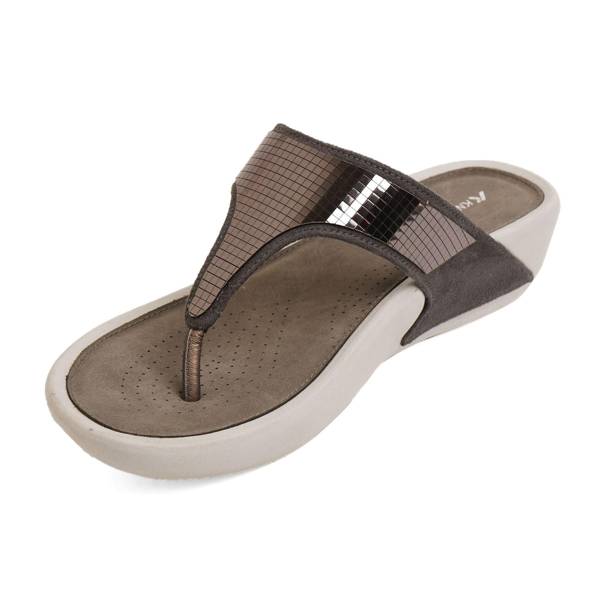Sparkly Sequin Thong Metallic Sandals
