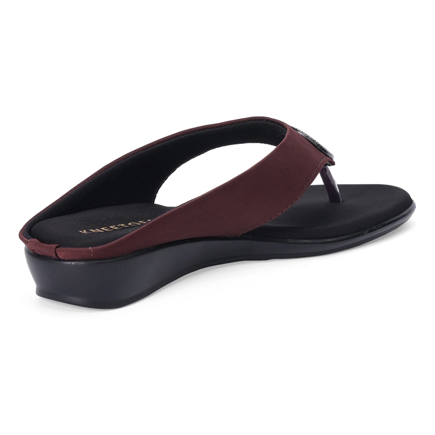 Versatile Maroon Wedge Heel Thong Sandals