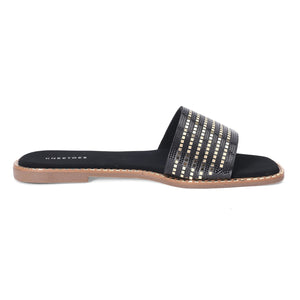 Gold Printed Black Flat Sliders