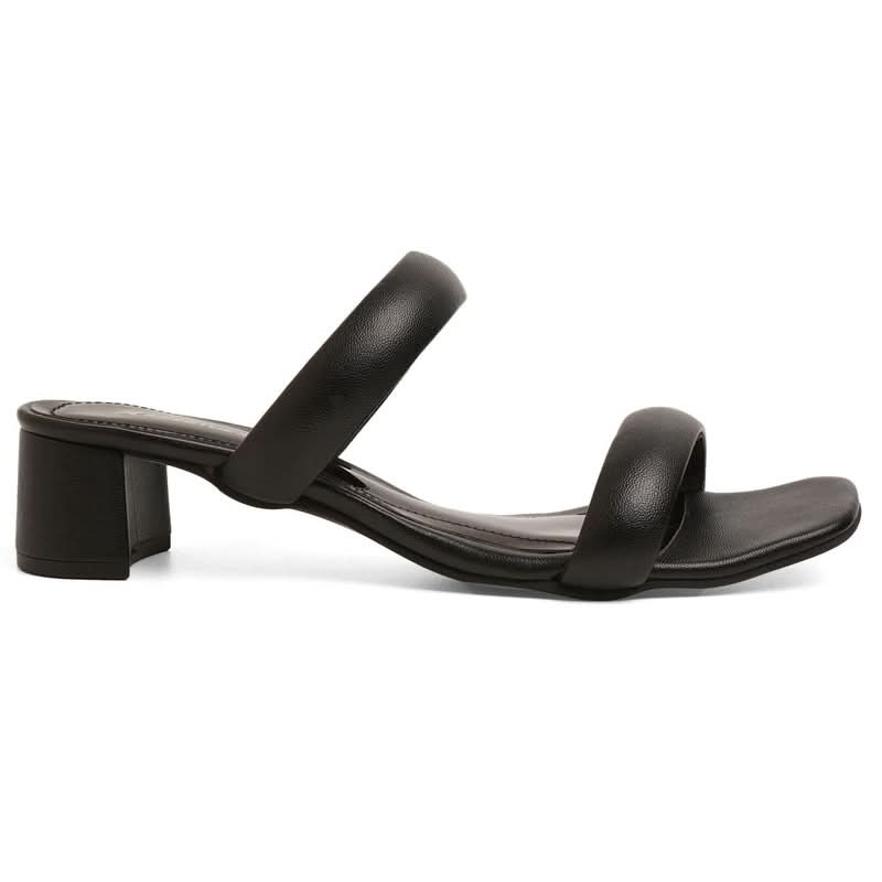 Cushioned Black Block Heels