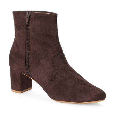 Brown Block Heel Beatle Boots