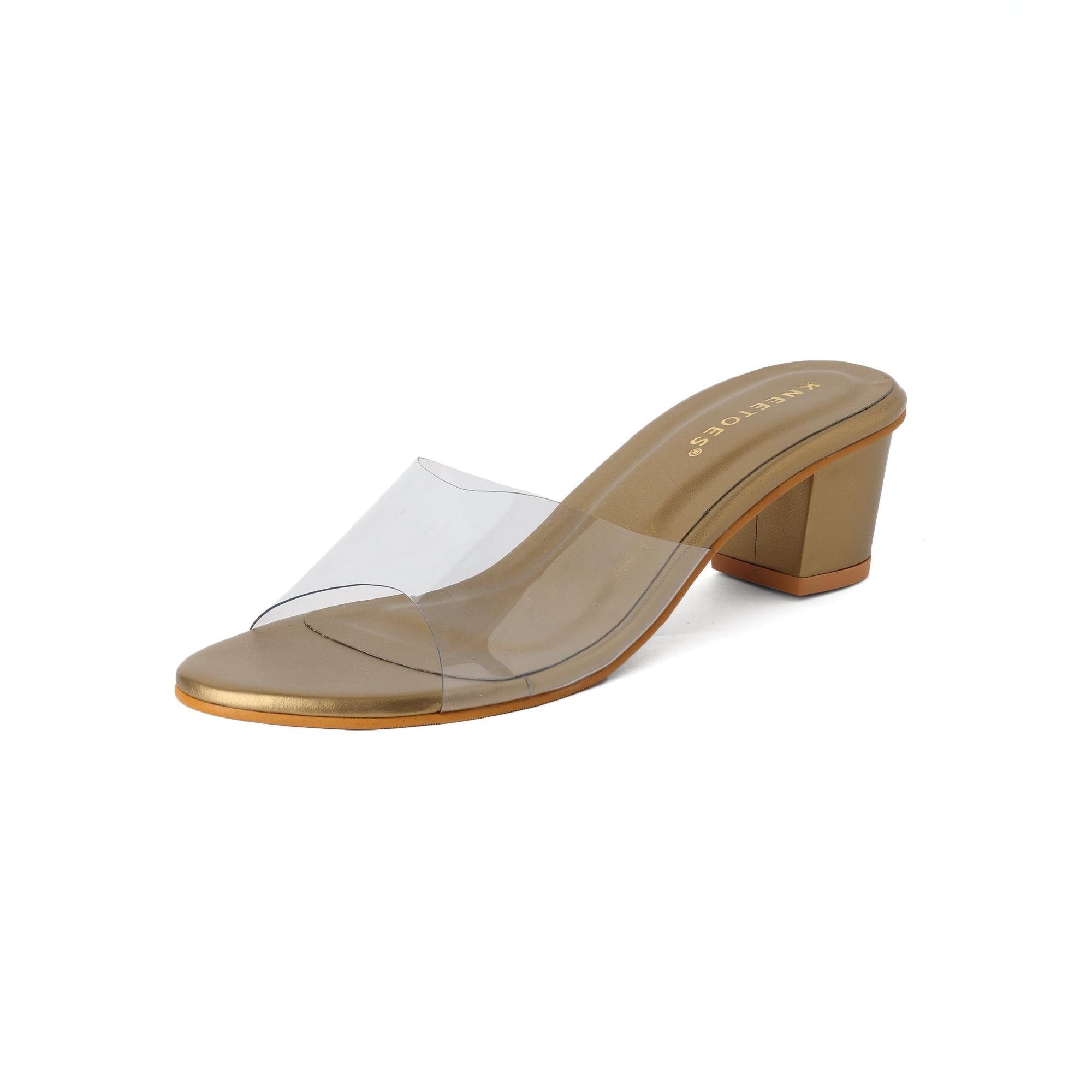 Gleam Glow Bronze Block Heel Sandals