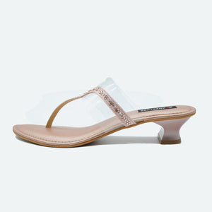 Sparkly Gold Kitten Heel Sandals