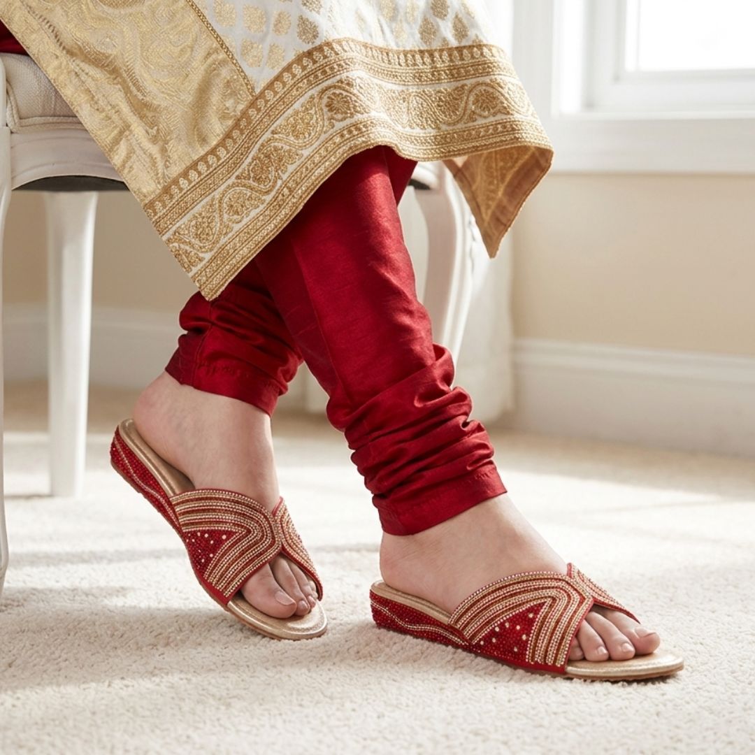Trinaya - Red Slip Ons