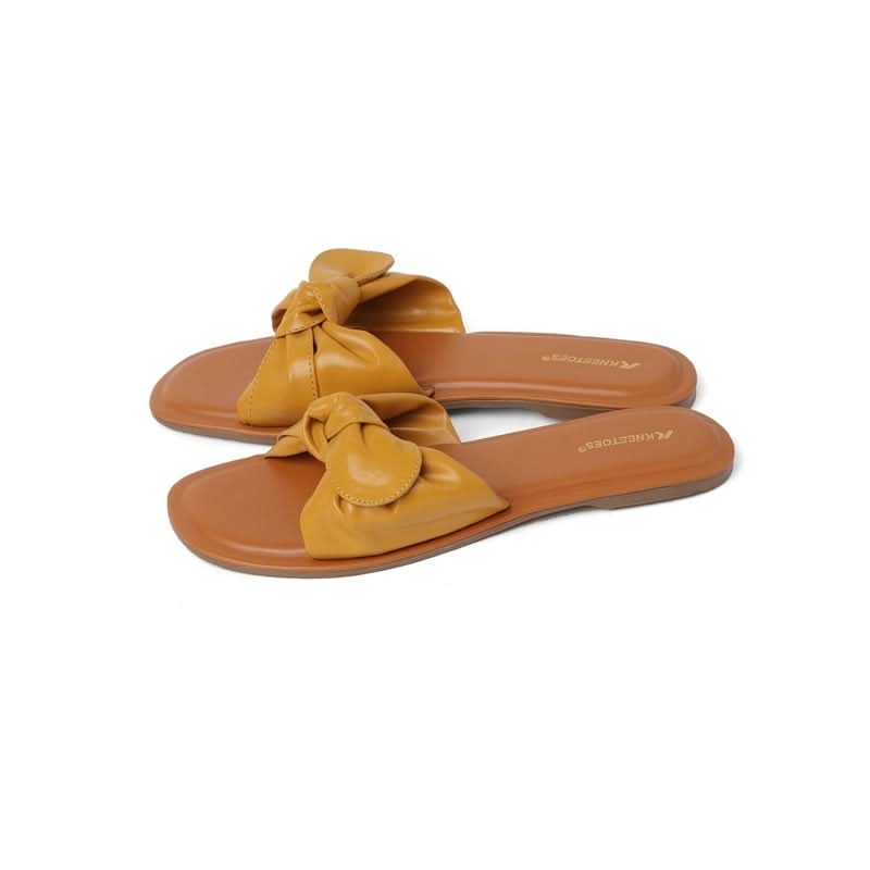 Mustard Statement Bow Slippers