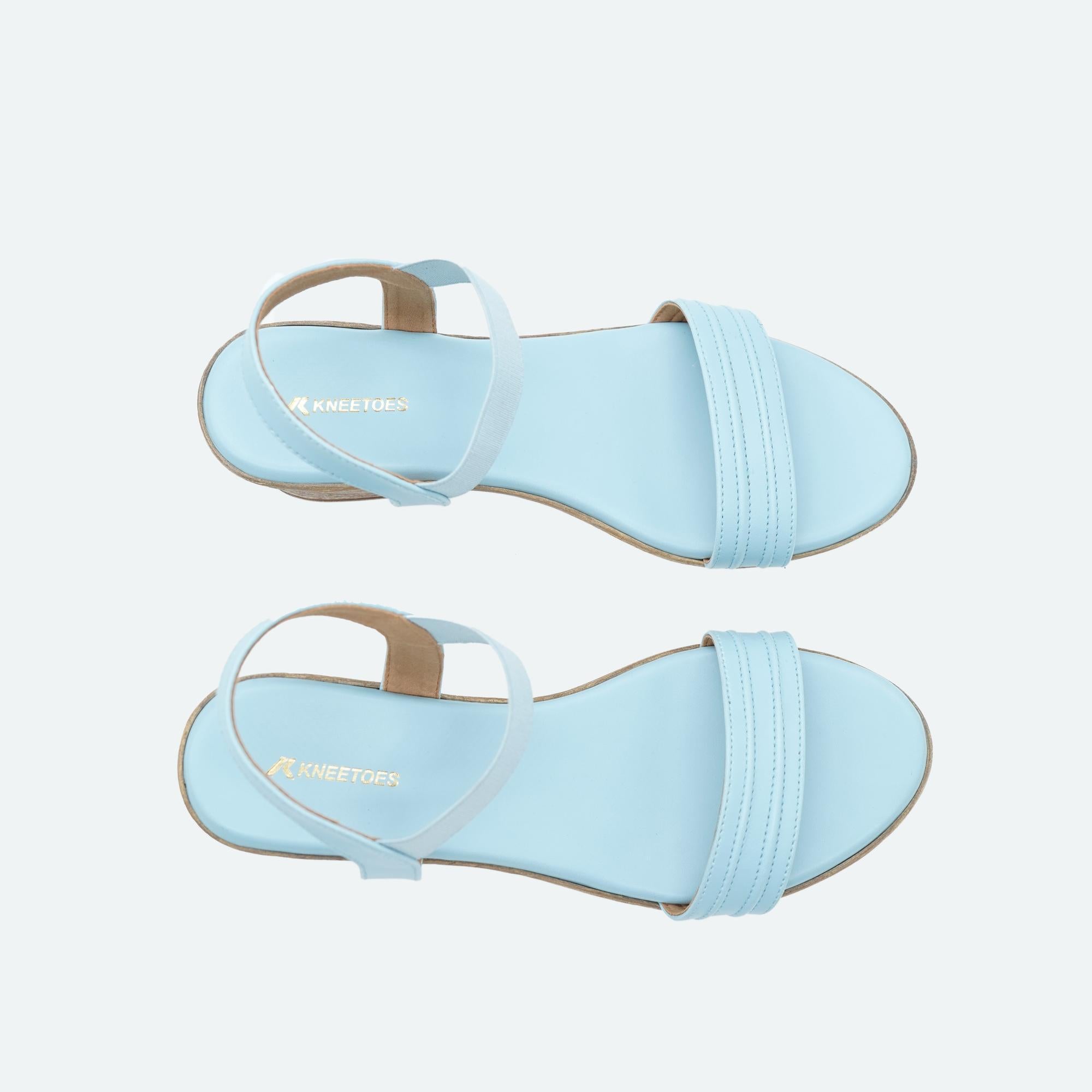 Breezy Light-Blue Casual Wedge Heels