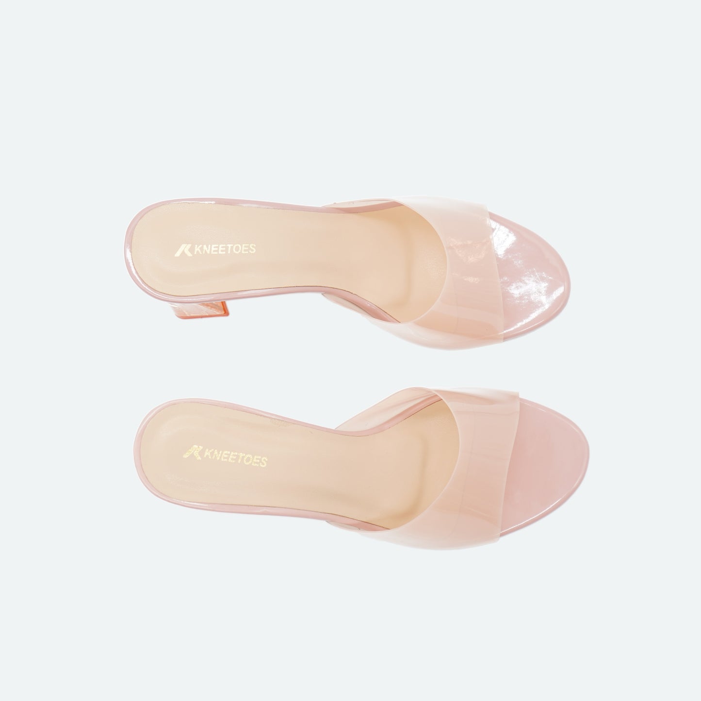 Elegant Transparent Peach Slipper featuring Peep toe Design for Party wear