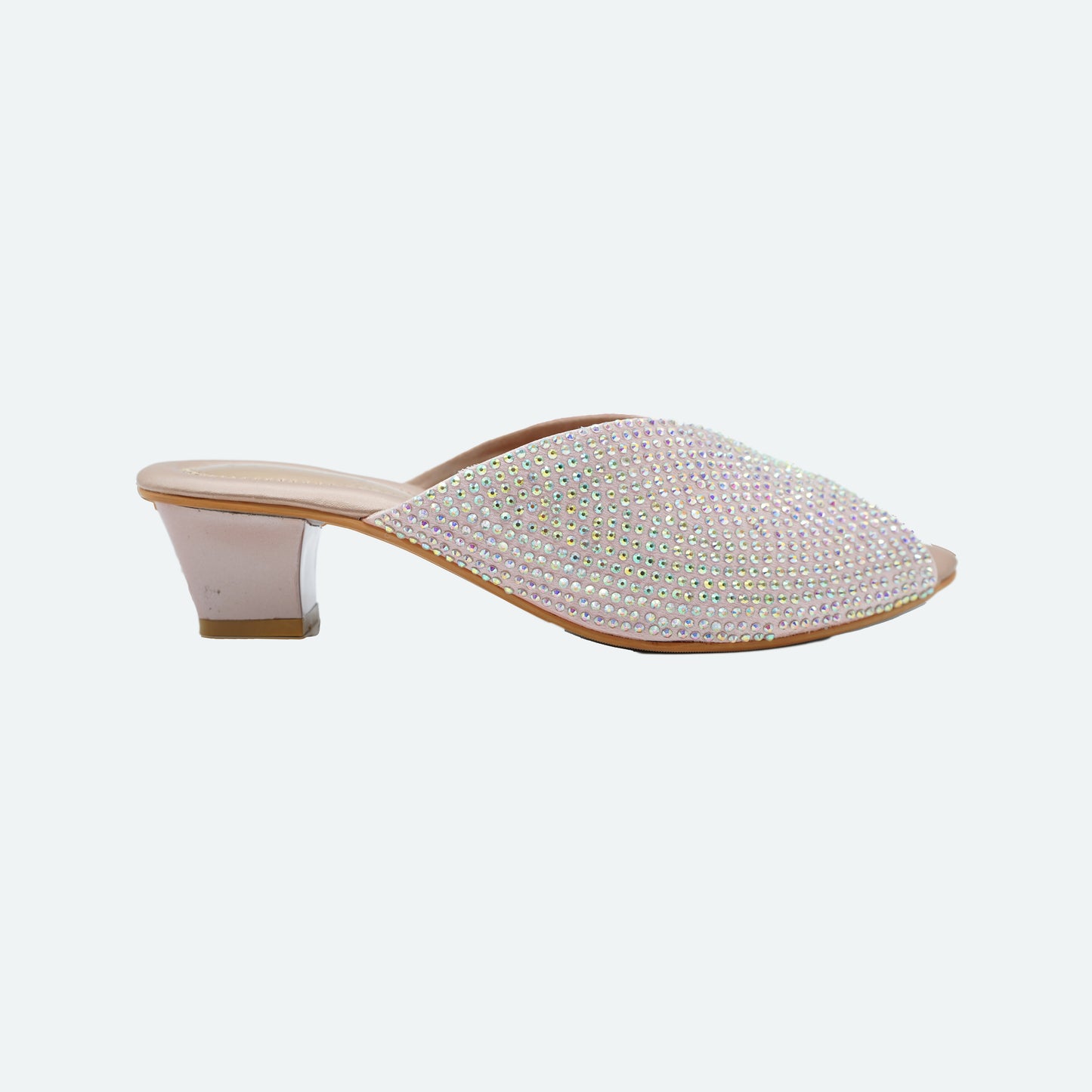 Chic Glitter Gun metal Slipper featuring Closed toe Design for Wedding wear