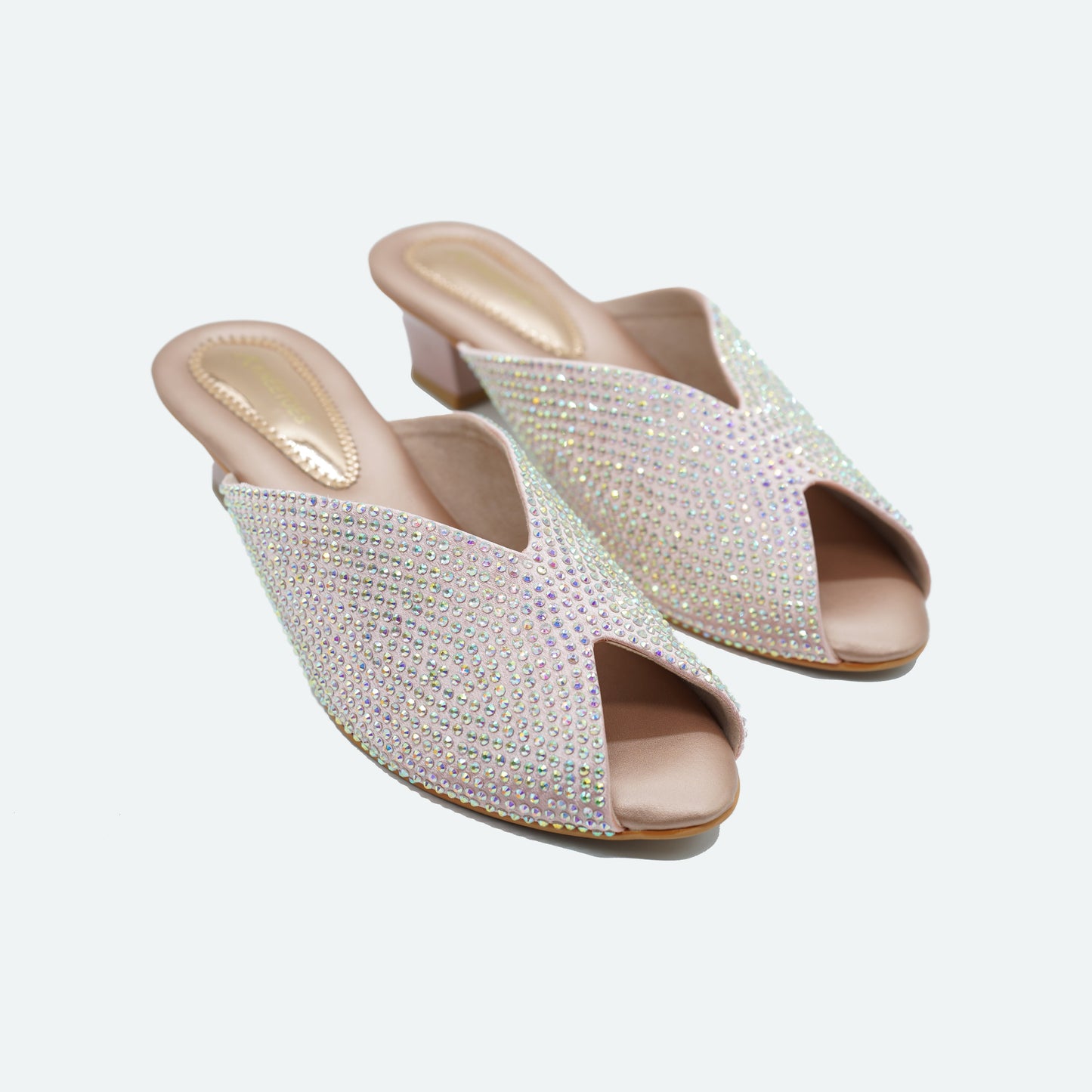 Chic Glitter Gun metal Slipper featuring Closed toe Design for Wedding wear