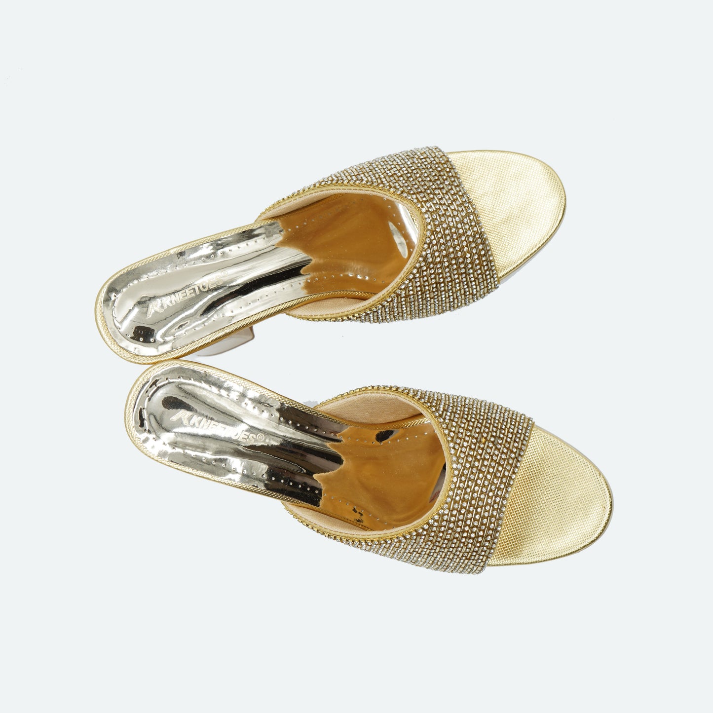 Chic Glitter Antique Slipper featuring Peep toe Design for Party wear