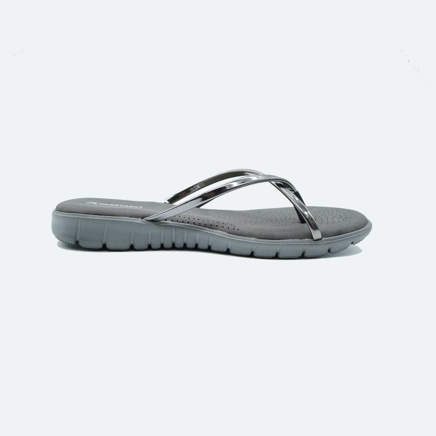 Sleek Glossy finish Black Slipper featuring Toe strap Design for Everyday casual