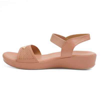 Classic Comfort sole Peach Low Platform Sandals For Everyday Casuals