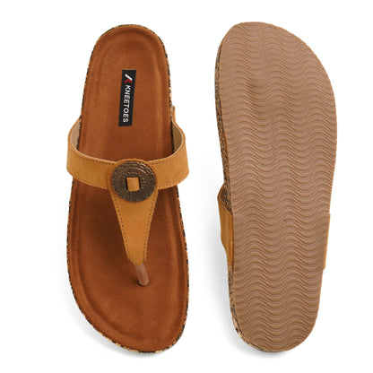 Classic Leather Chickoo Flat Sliders For Everyday Casuals