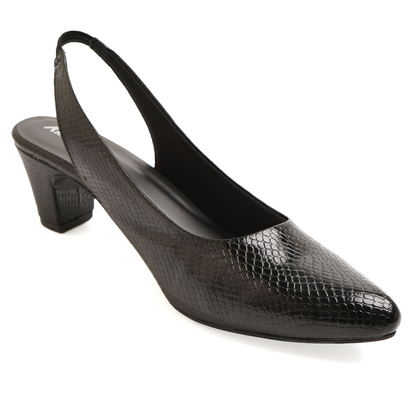 Chic Leather Black Box Heel Mules For Office Comfort